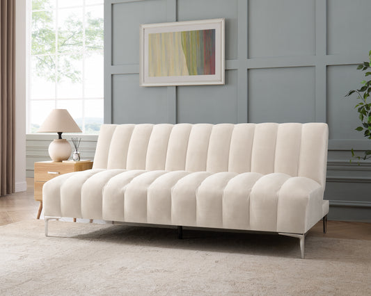 Camille 3 Seater Sofa Bed in Velvety Fabric