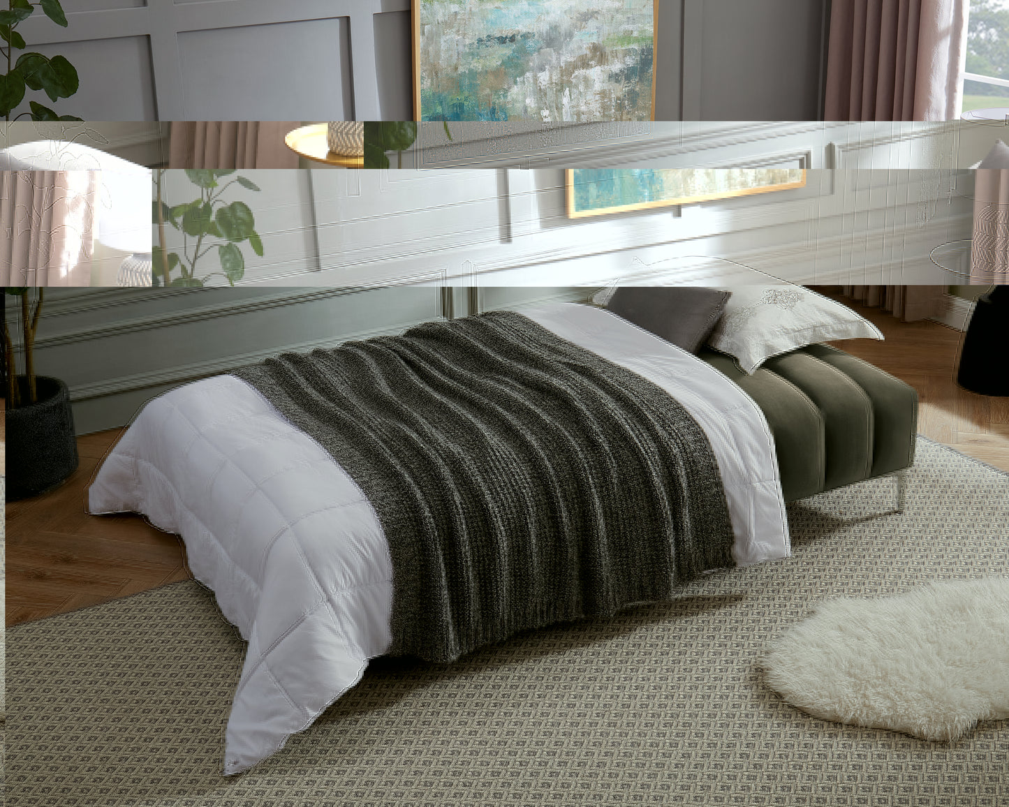 Camille 3 Seater Sofa Bed in Velvety Fabric