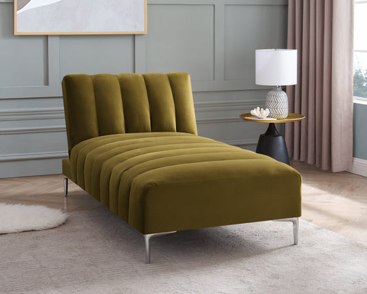 Camille Chaise Longue Daybed in Velvety Fabric