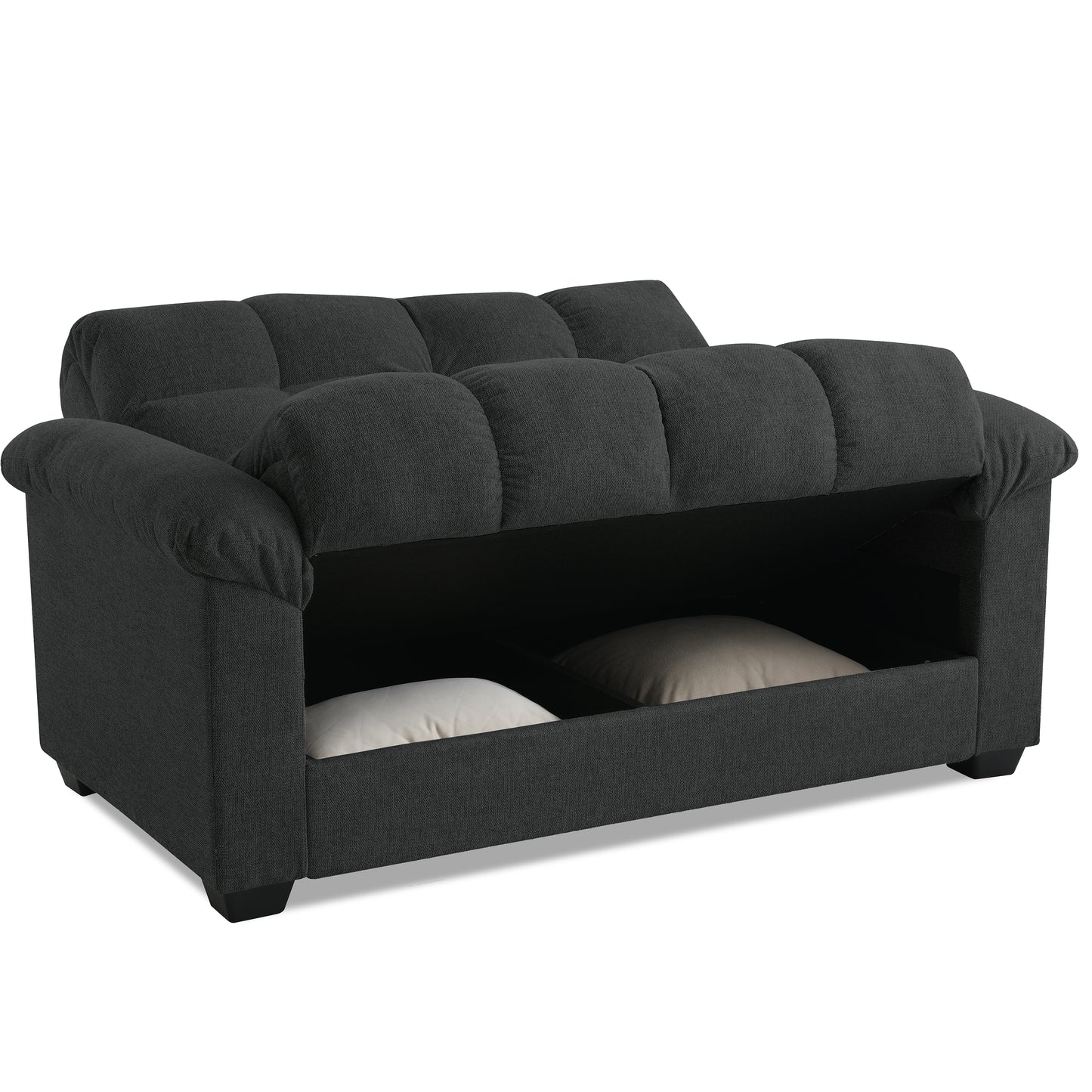 Margo 2 Seater Sofa Bed with Storage in Fabric
