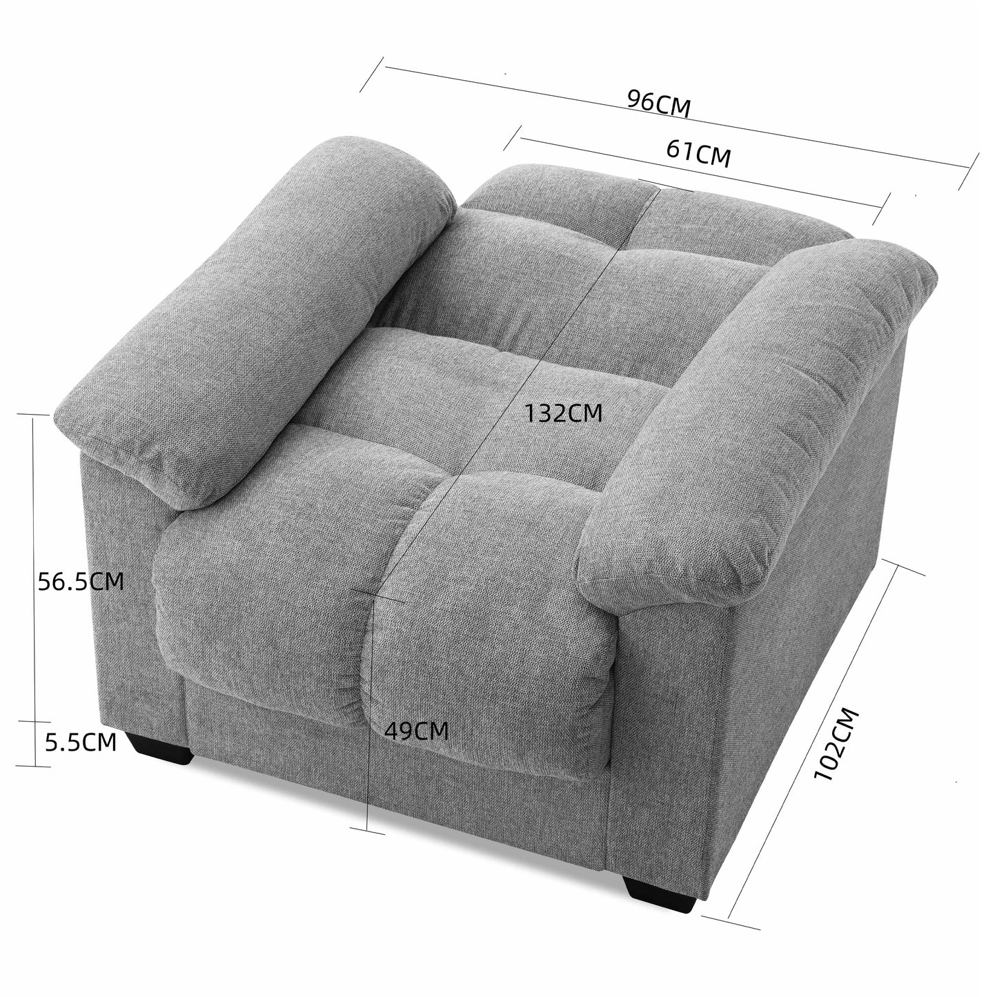 Ridwaan Armchair with Reclining Backrest