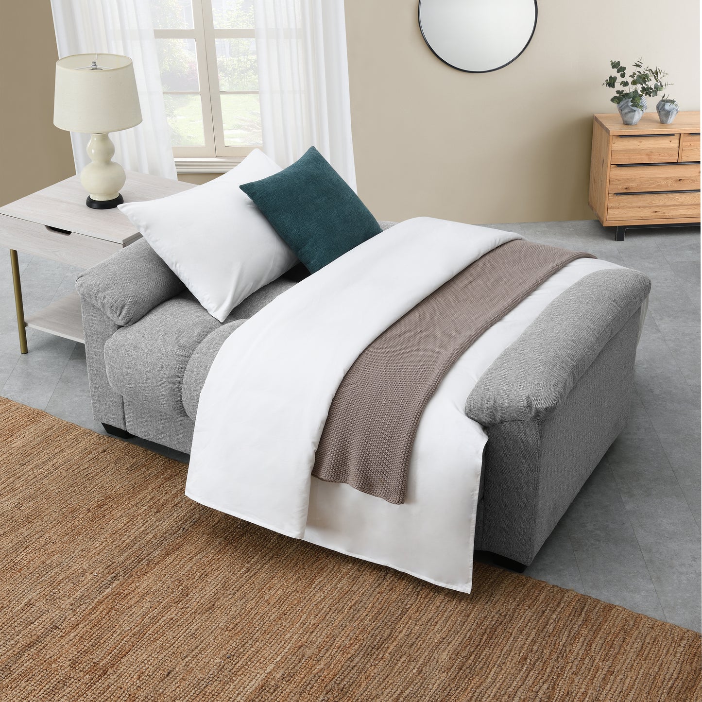 Margo 2 Seater Sofa Bed with Storage in Fabric
