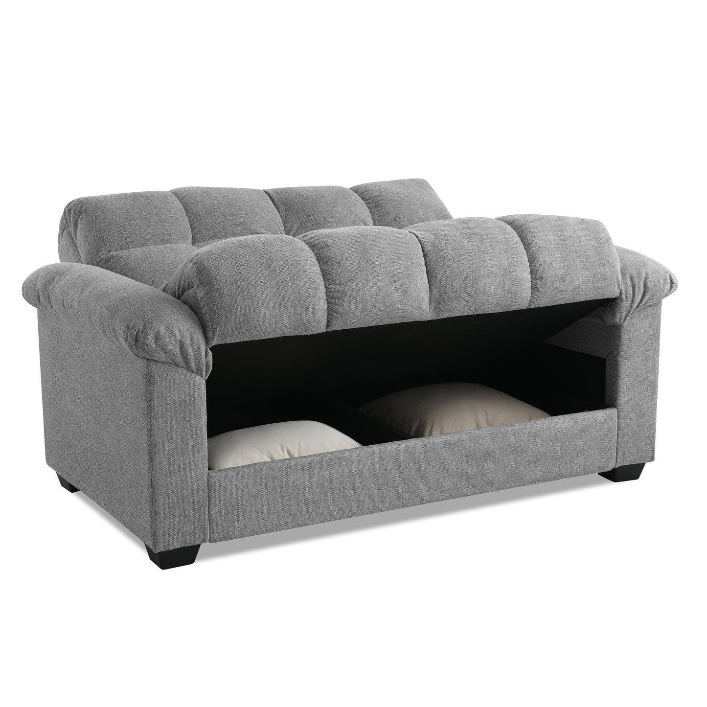 Margo 2 Seater Sofa Bed with Storage in Fabric