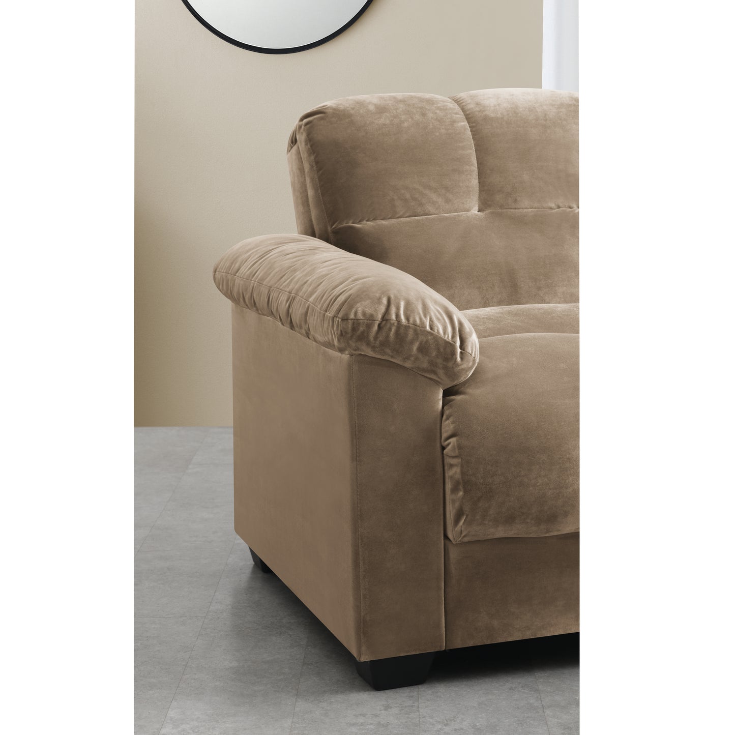 Kate 2 Seater Sofa Bed with Storage in Velvety Fabric