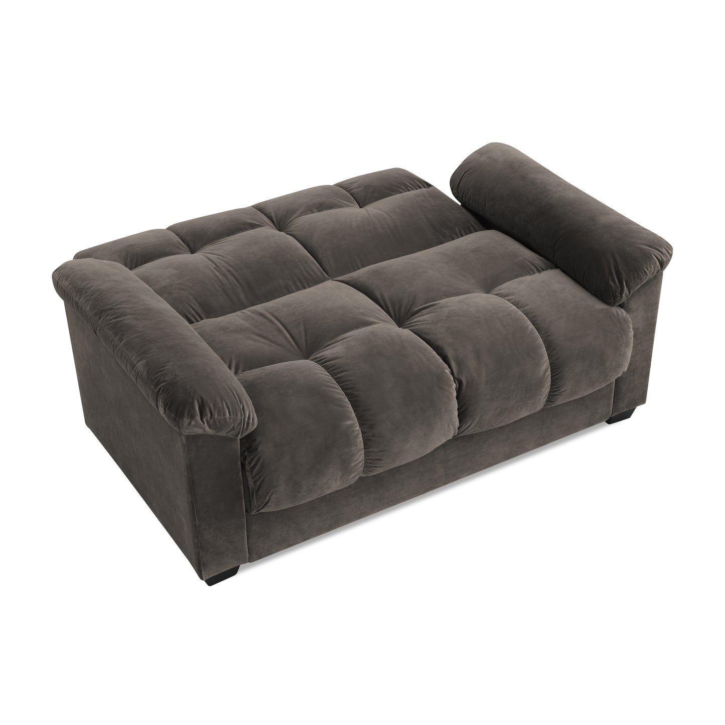 Kate 2 Seater Sofa Bed with Storage in Velvety Fabric