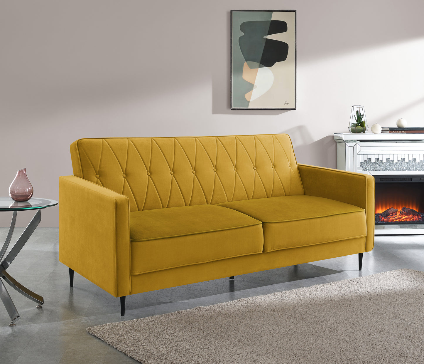 Aticus 3 Seater Upholstered Sofa Bed