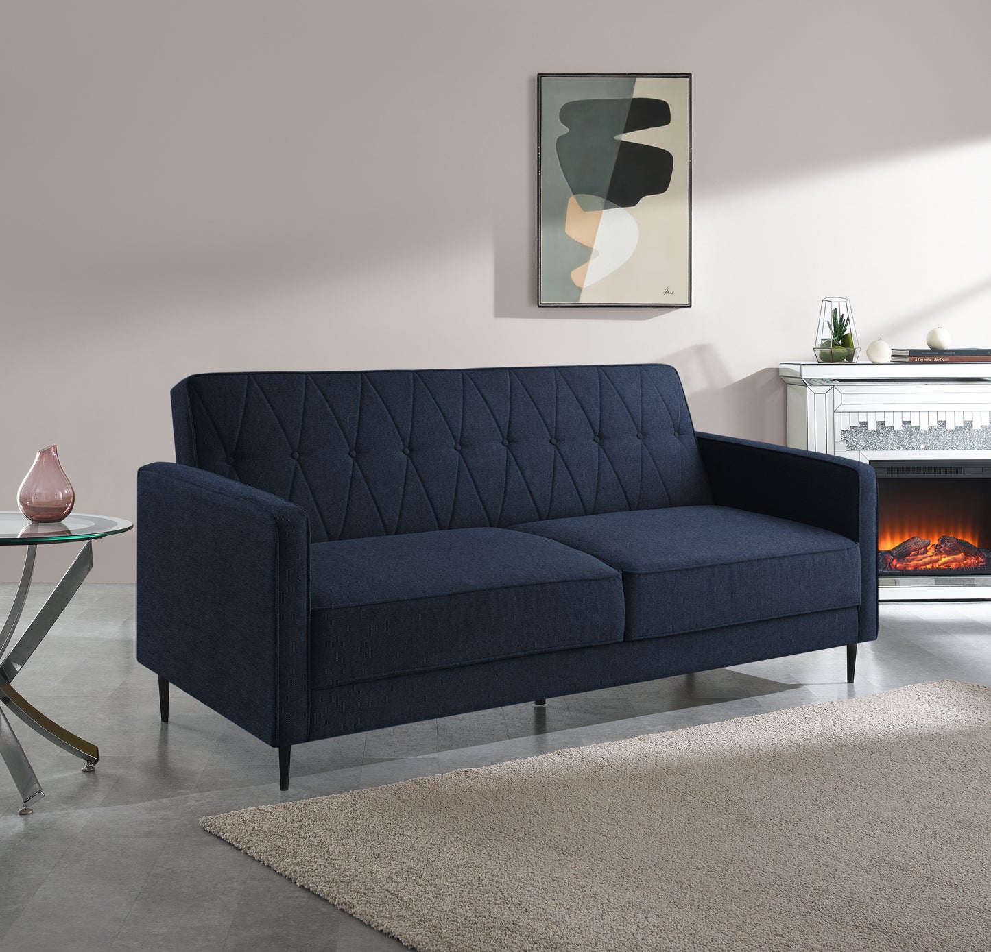 Locke 3 Seater Upholstered Sofa Bed