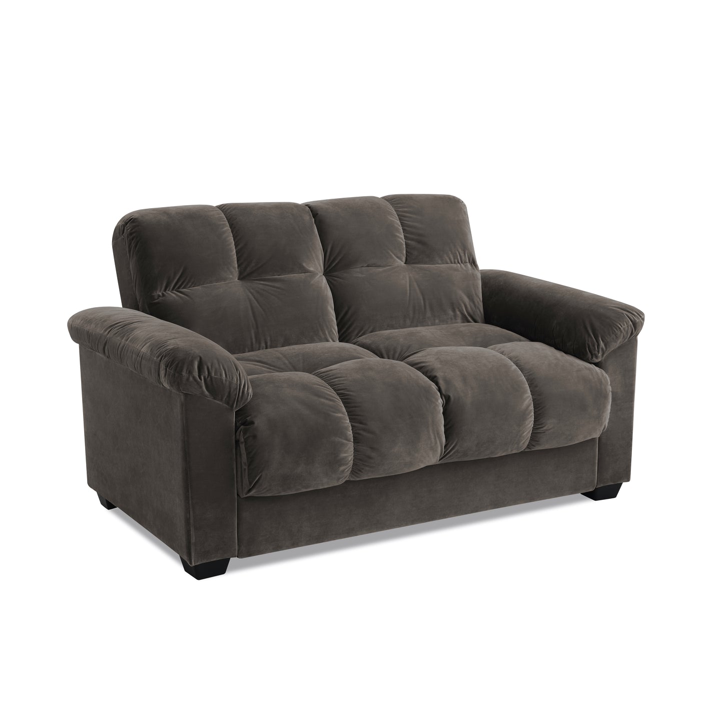 Kate 2 Seater Sofa Bed with Storage in Velvety Fabric